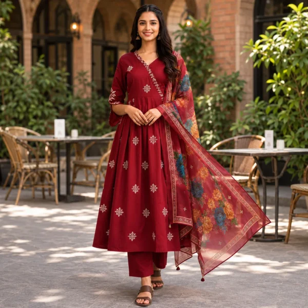 Nazakat Red Anarkali